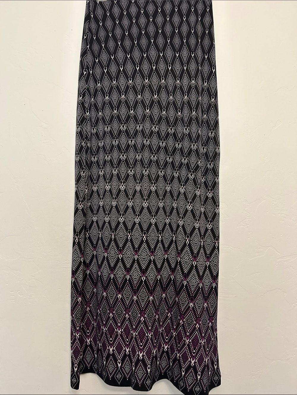 WHBM Partially Lined  Maxi Skirt in Black and Purple - XS